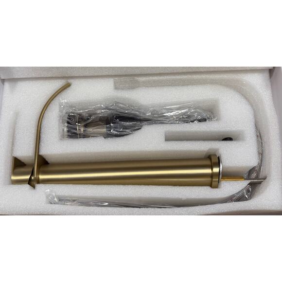 Brushed Gold Vessel Sink Faucet, Bathroom Sink Faucet, High Waterfall Faucet - Picture 7 of 7